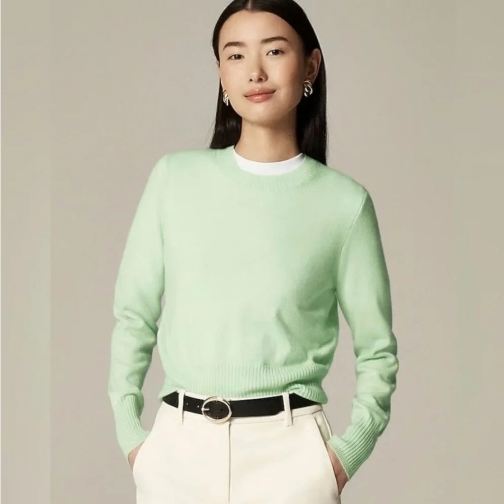 J Crew 100% Cashmere Shrunken Crewneck Sweater M
